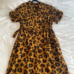 Plus Size Polka Dot Short Sleeve Dress